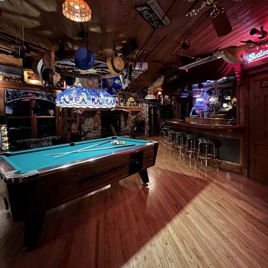 Game Room with Wet Bar and Fireplace