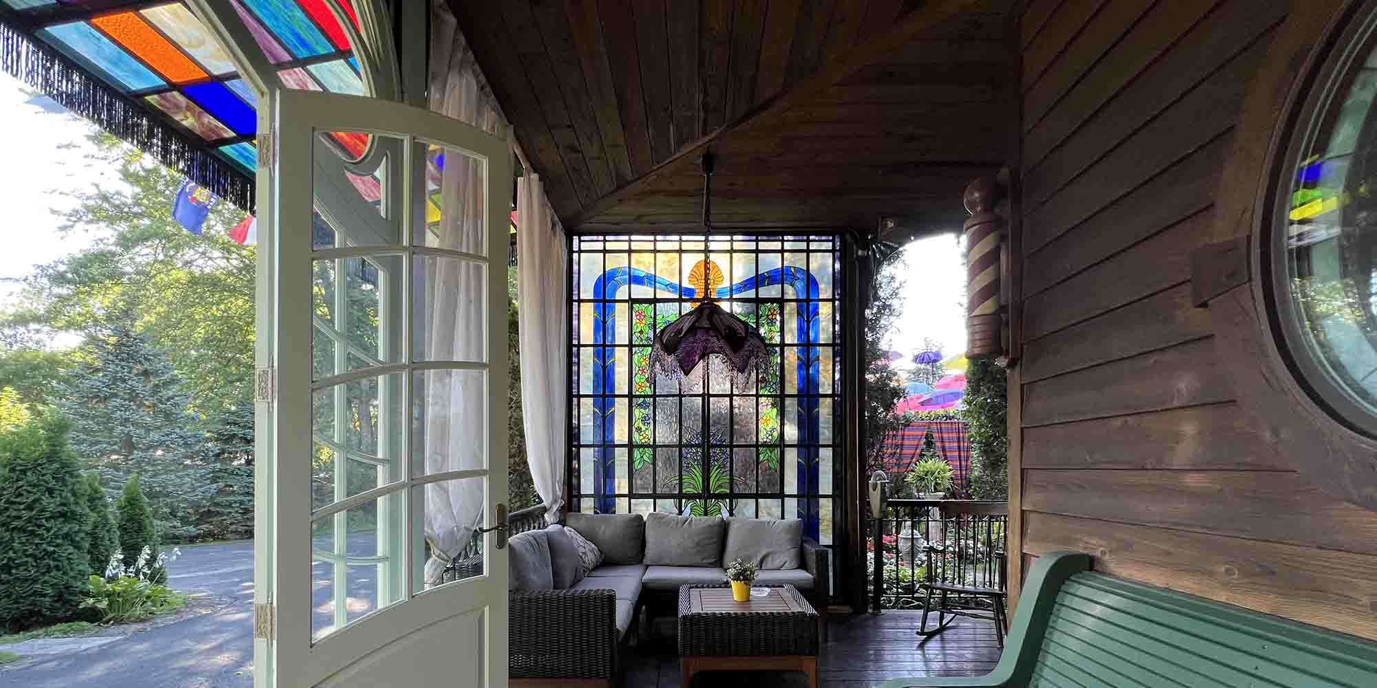 Adeline's Retreat Hand Crafted Stained Glass Features