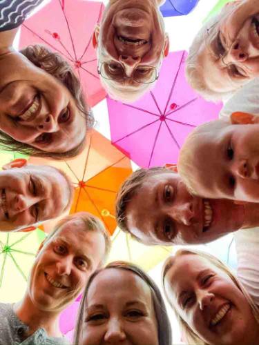 Adeline's Retreat Canopy of Color Umbrella Garden